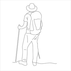 Man on top of the mountain. Success. The joy of victory. Peak of the mountain. Climbing. Beautiful landscape.