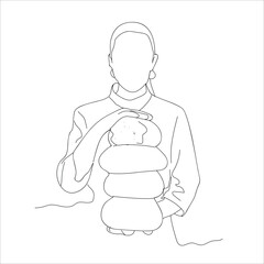 female chef carrying bread