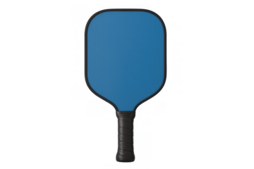 Blue pickleball paddle icon, sporting equipment for outdoor games and recreation, active lifestyle element