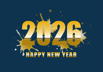 Happy new year 2026 with text design