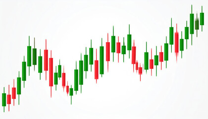 Bullish stock market candlestick chart showing financial growth and trading analysis. Optimistic green investment graph for forex and finance