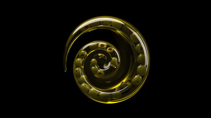 Abstract jewelry circle ring on solid black background high-resolution photo