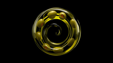 Elegant golden spiral ring in an artistic close-up high-resolution photo