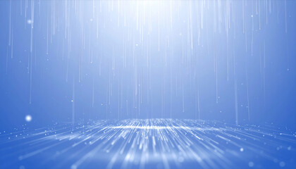 Serene abstract blue background with digital light and futuristic motion. This ethereal technology concept with glowing particles perfect backdrop