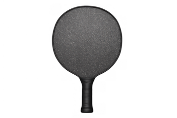 Table tennis paddle with textured black rubber for ping pong game isolated on transparent background