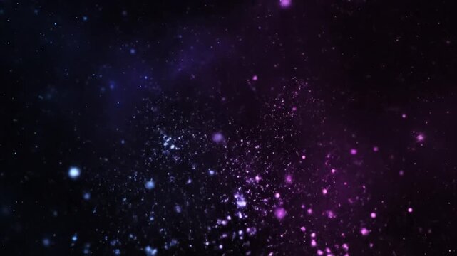 A radiant star rain pattern with floating shimmering particles drifting in colorful waves creating glittering bokeh and soft noise over a cinematic dark background forming a seamless flowing loop anim