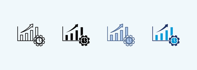 operational efficiency Icon Set Multiple Style Collection