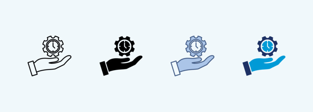 time saving technique Icon Set Multiple Style Collection