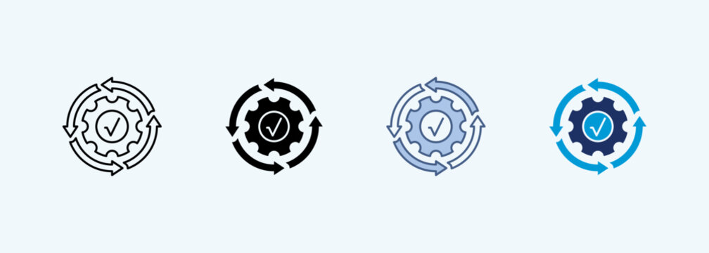 workflow automation Icon Set Multiple Style Collection
