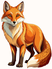 Fototapeta premium fox real, full body , white background 