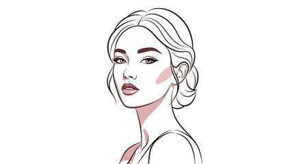 Elegant sketch of a sophisticated woman with styled hair and delicate features