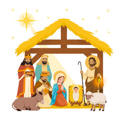 Nativity Scene Illustration