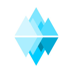 Blue iceberg or ice mountain flat icon vector design
