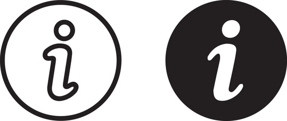 information help icon set outline and solid for app design