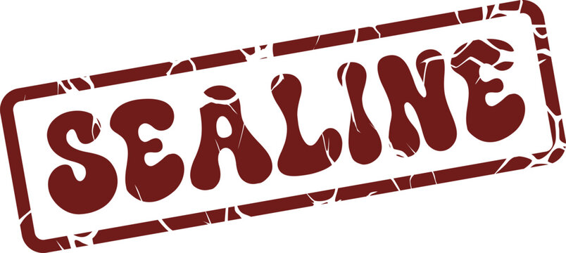 Distressed red rubber stamp featuring the prominent text SEALINE for official documentation