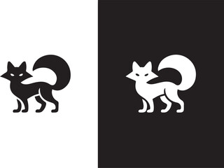 fox silhouette curled tail contrast symbol