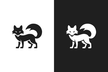 fox negative space mark dual color branding concept