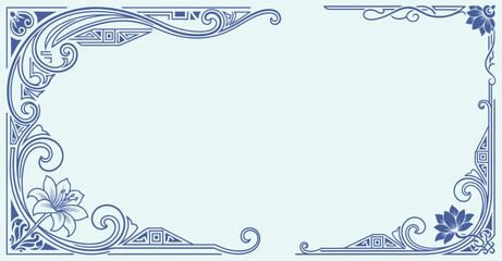 Vector vintage border  frame engraving