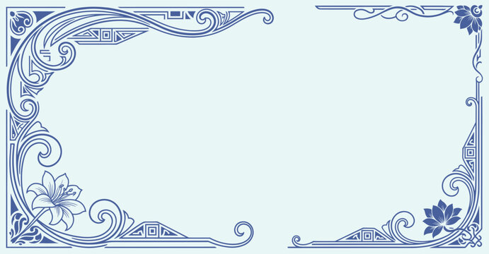 Vector vintage border  frame engraving