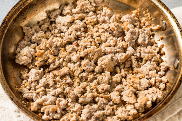 Cooked Homemade Minced Ground Turkey
