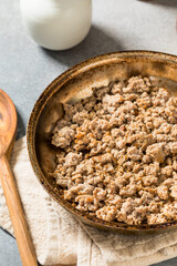 Cooked Homemade Minced Ground Turkey