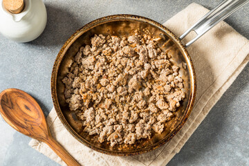 Cooked Homemade Minced Ground Turkey
