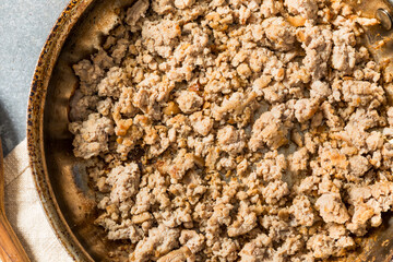 Cooked Homemade Minced Ground Turkey