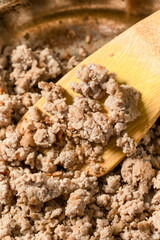 Cooked Homemade Minced Ground Turkey
