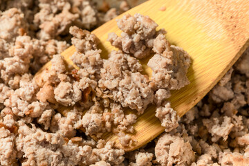 Cooked Homemade Minced Ground Turkey