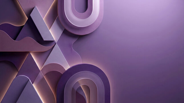 layered geometric purple shapes forming a modern abstract background with soft glowing depth