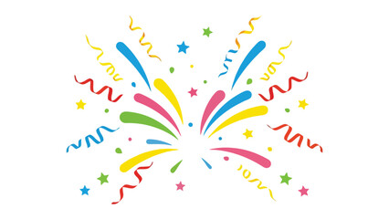 Celebration burst with confetti and streamers for festive occasions