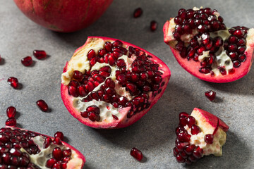 Sweet Organic Raw Red Pomegranate Fruit