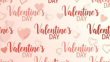 Valentine's Day Hearts Background in Soft Pink and Red Hues