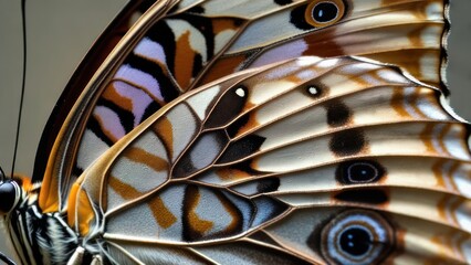 Detailed close-up of butterfly wing