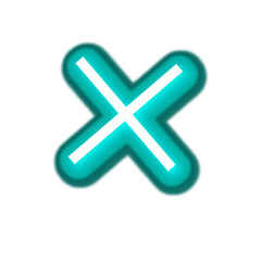 Obraz premium A bright white x shape with a glowing teal border on a black background creating a modern design element