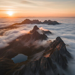 sunset over the mountains