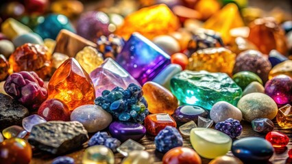 Heres my attempt at generating a creative title and list of keywords for the input concept Assorted gemstones in a gemologists lab  Title Text A