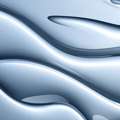 Abstract liquid metallic waves.  Light grey, smooth, flowing, wavy forms.  Slight depressions.  Modern, futuristic