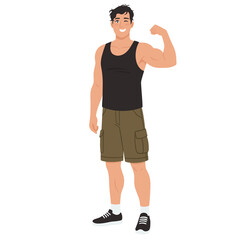 Man Flexing His Biceps