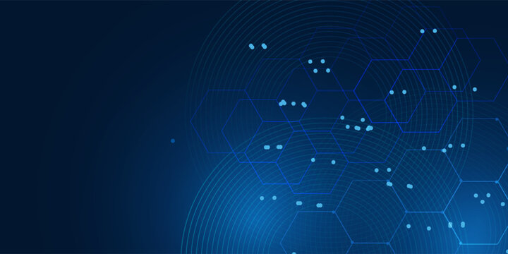 Digital technology background. Abstract hexagons background with lines and dots. Design for science, medicine or technology eps 10.