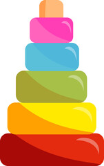 Colorful Stacking Pyramid Toy Illustration for Kids' Play and Early Childhood Development
