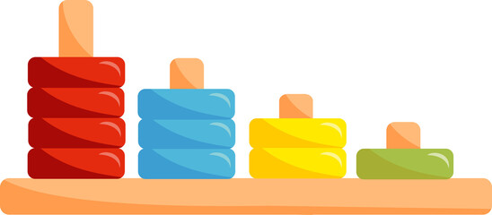 Colorful Educational Stacking Toy for Children - Classic Pyramid Ring Stacker Game Illustration