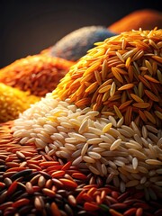 Aromatic Varieties of Rice in Vibrant Colors