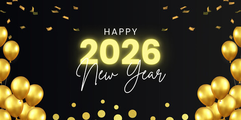 Happy New Year 2026 banner
