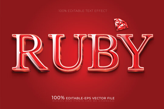 Ruby shiny red Text Effect