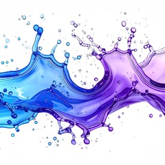 Colorful liquid splashes against white background