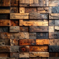 Wooden wall panels, various shades