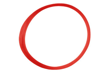Red hand-drawn marker circle highlighting, creating emphasis, focusing attention, drawing attention on transparent background