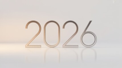 Elegant simple 2026 number design on light background for new year