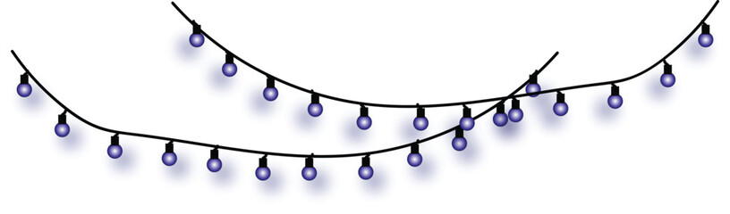 Festive string lights with blue bulbs casting subtle shadows, perfect for celebrating holidays and adding a touch of magic to any event